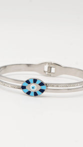 Iris Shield Silver Bangle